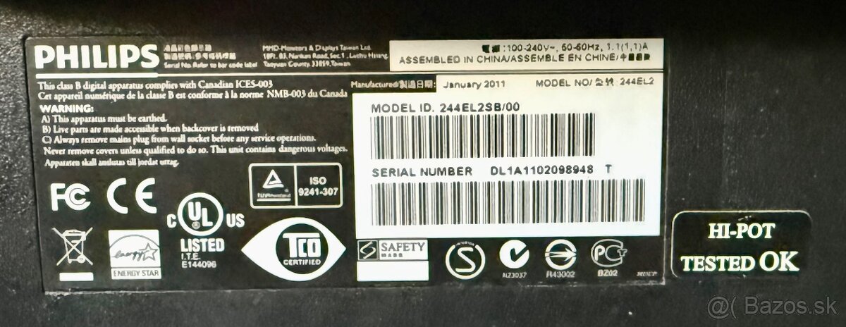 Philips 244E2SB/00 24” uhlopriečka 61cm - 3
