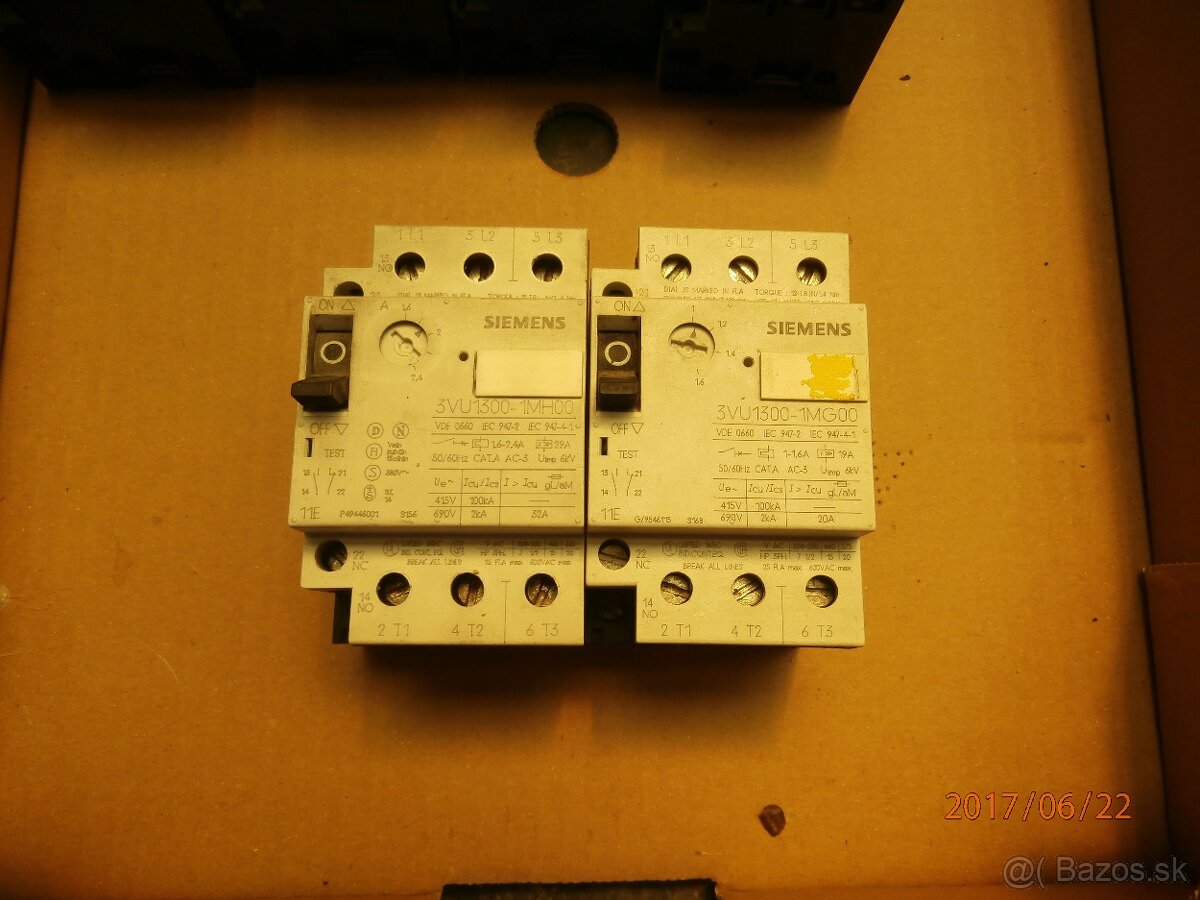 Ochrany motorov od 0,63A do 32A. - 3