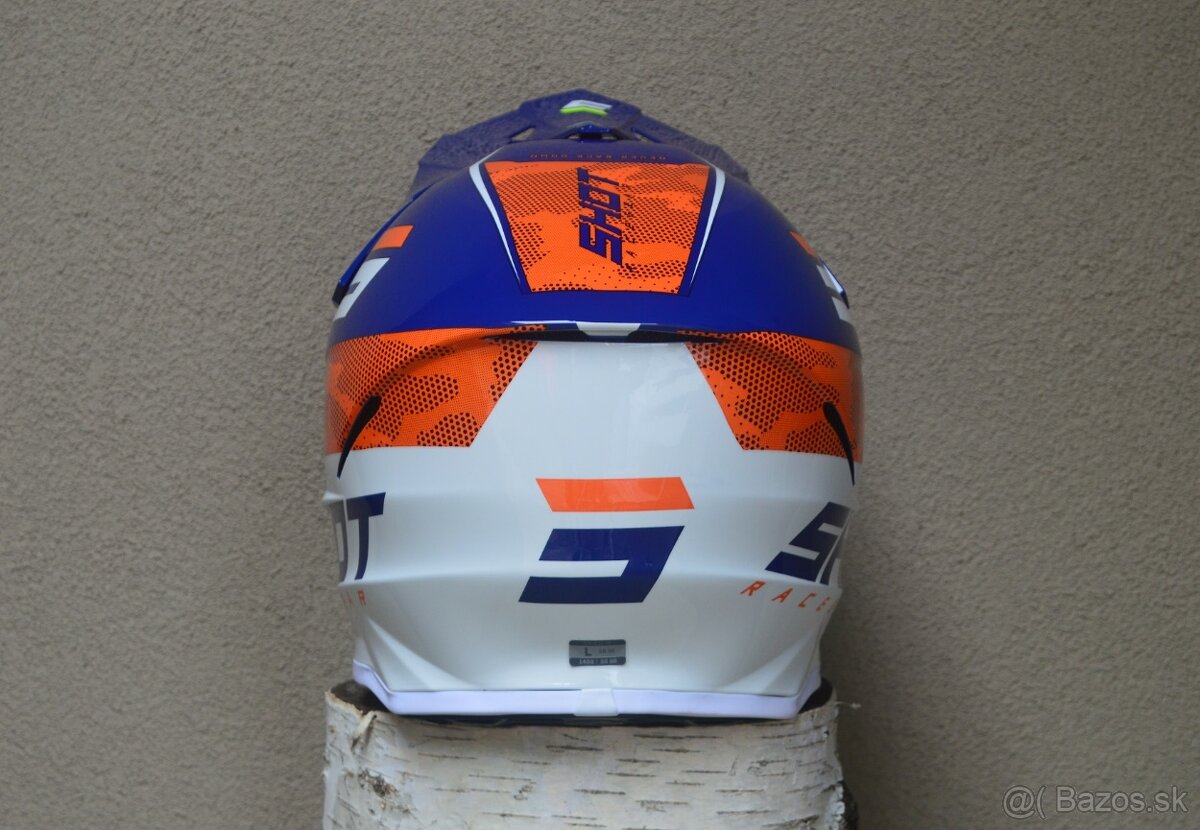 SHOT prilba helma okuliare modrá oranžová - 3