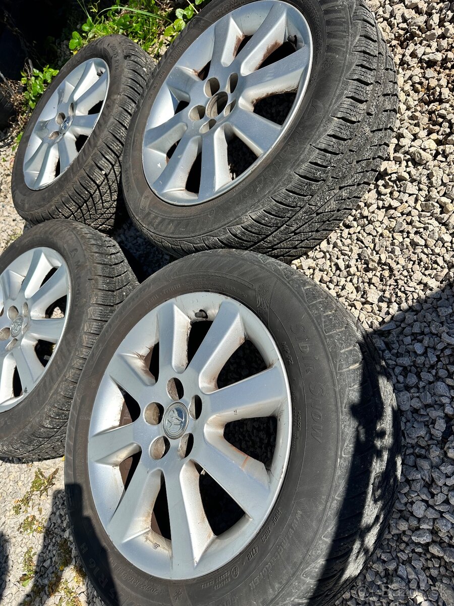 Predám Alu disky toyota 5x100 R16 zimné gumy 205/55R16 - 3