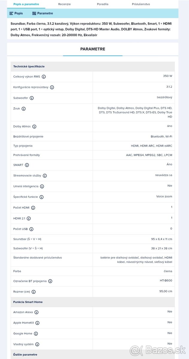 Soundbar Sony Bravia Theatre Bar 6 - 3