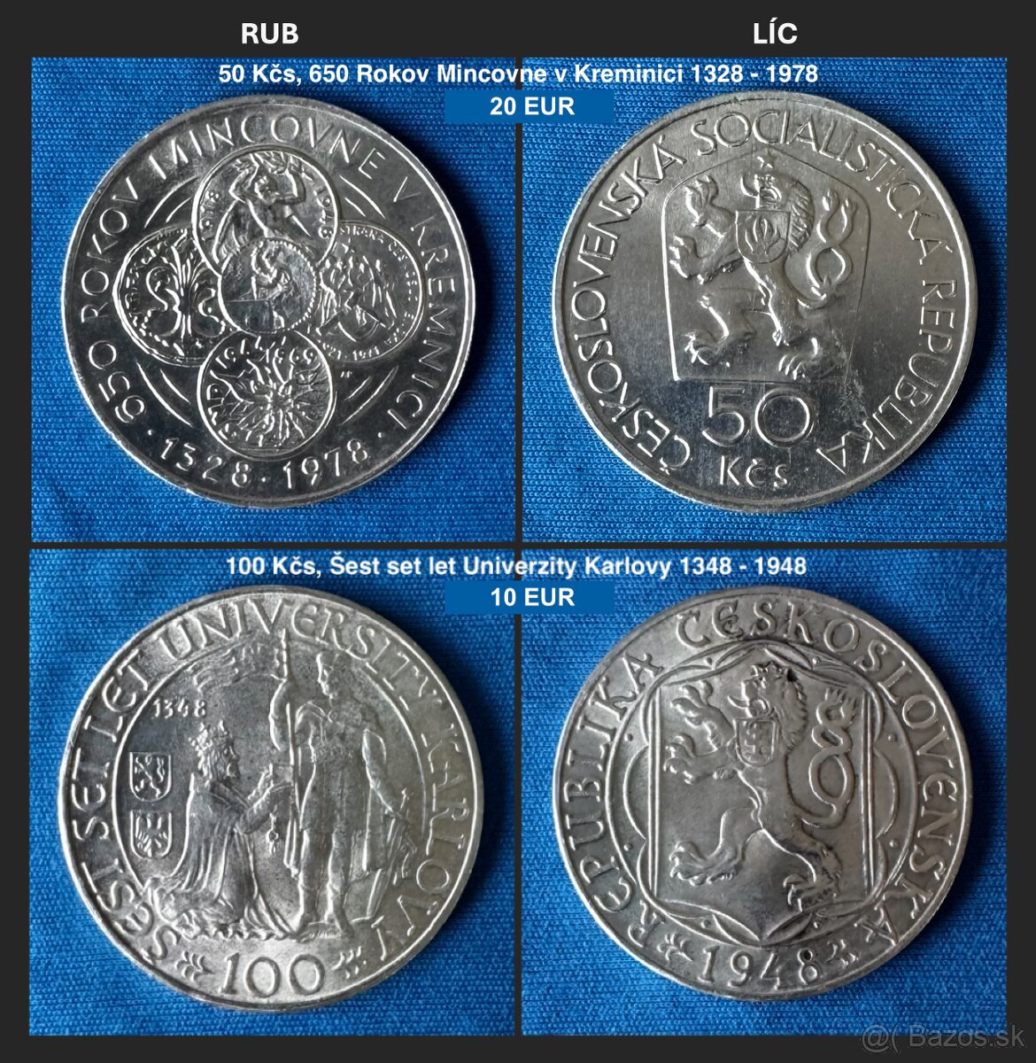 Strieborné investičné mince Česko-Slovensko. Kolekcie CA-USA - 3