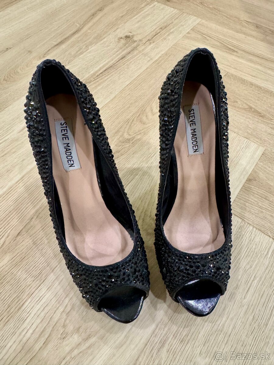 STEVE MADDEN čierne lodičky s platformou - 3