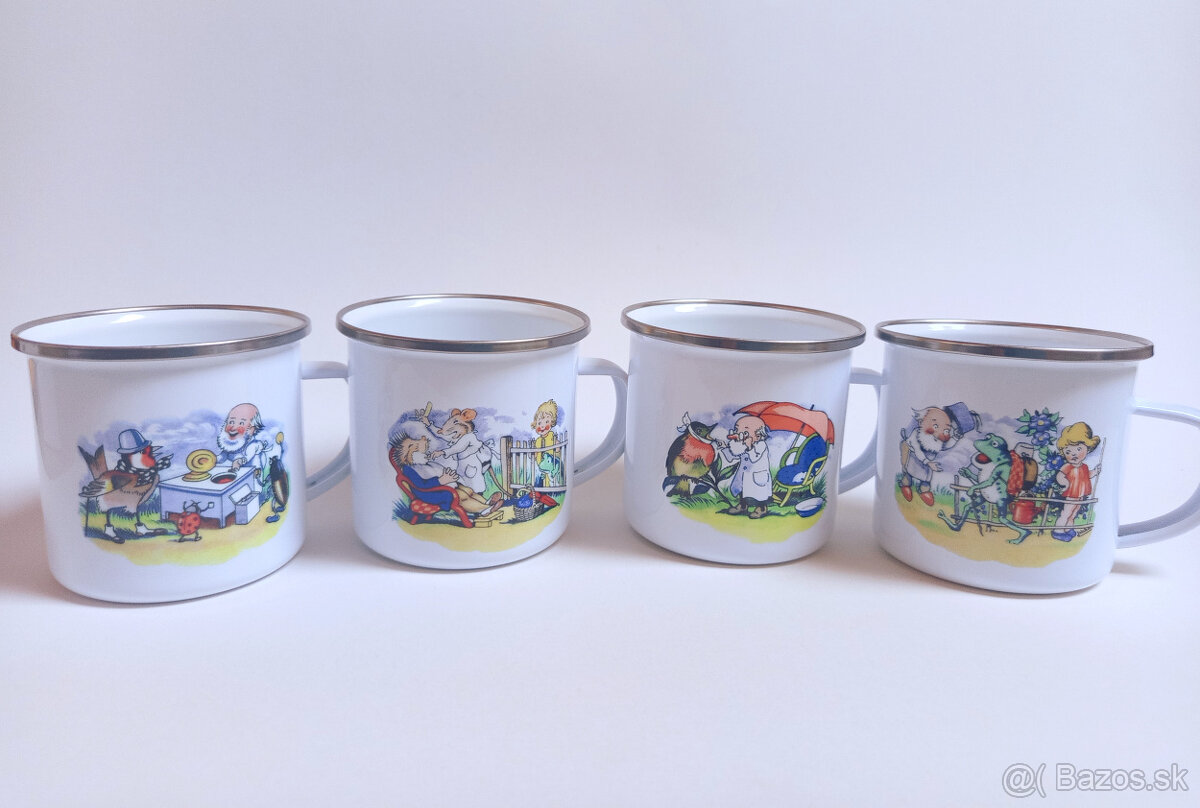 Smaltované hrnčeky s retro obrázkami - 3
