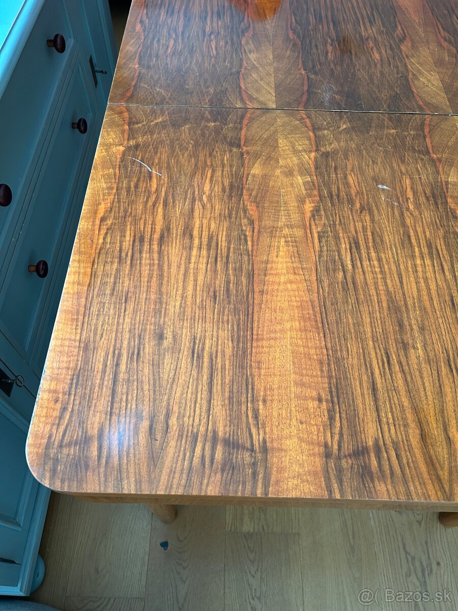 Stôl Halabala rozkládací a 4 stoličky lízátka H-214 - 3