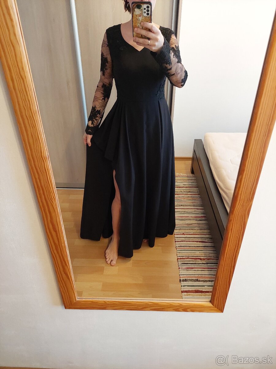 Plesove saty cierne 40-42 - 3