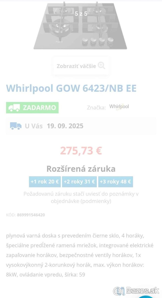 Plynová varná doska - 3