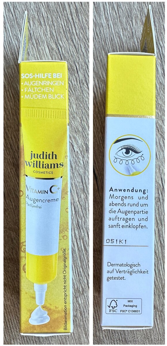 "NOVY"OČNÝ krém 15ml Judith Williams Cosmetics s Vit.C - 3