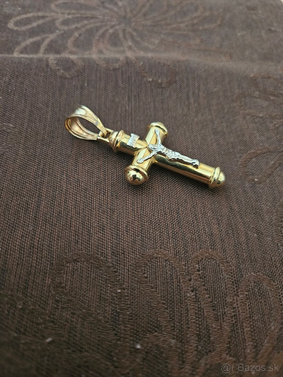 Zlatý prívesok kríž - 3