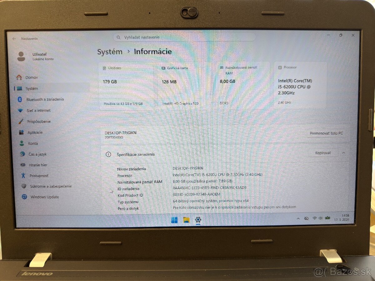 Predám Lenovo ThinkPad E460 - 3