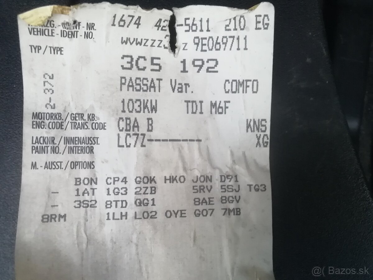 Rozpredám volkswagen passat b6 combi 2,0 tdi - 3