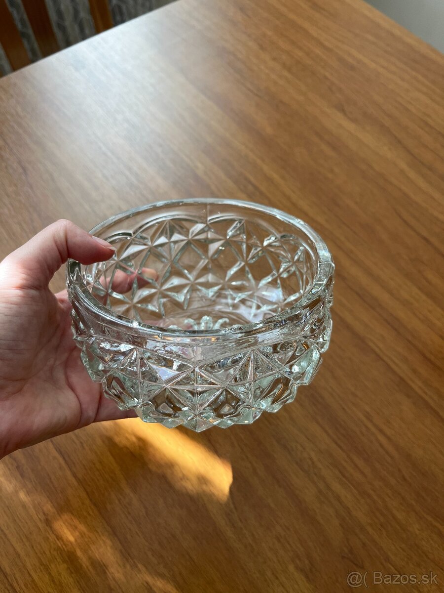 Sklenený starožitný popolník – cca 50 rokov - 3