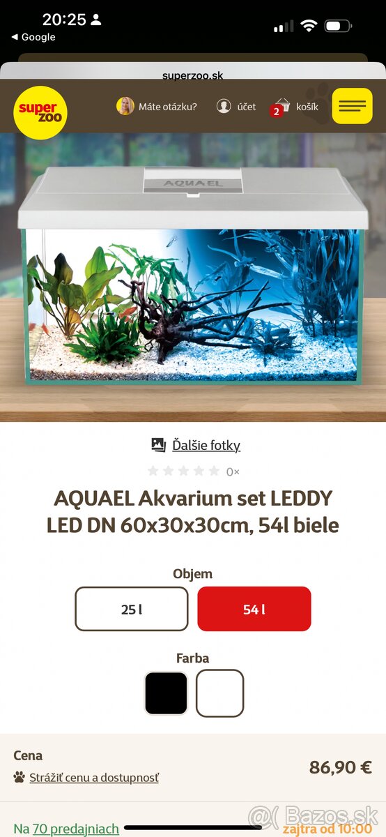 Akvárium 54L biele - 3