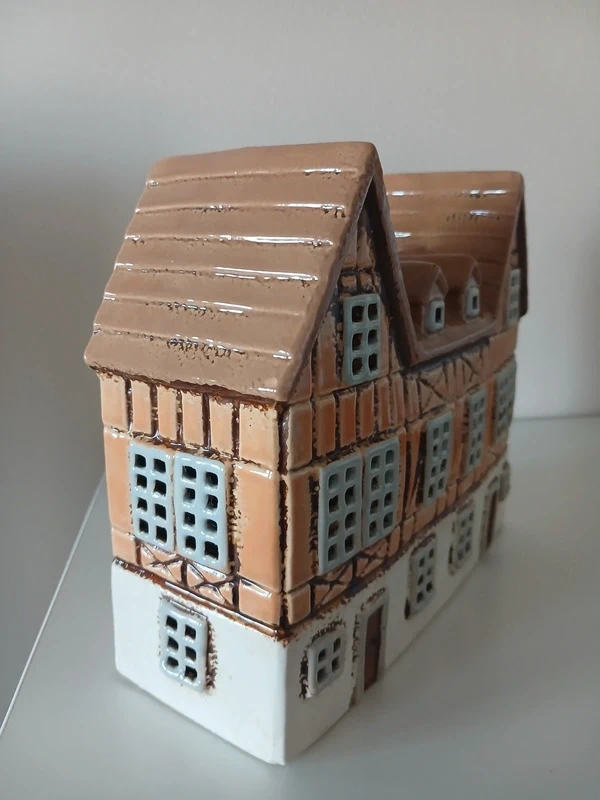 Keramický svietnik domček 23 cm zn. Clayre & Eef - 3