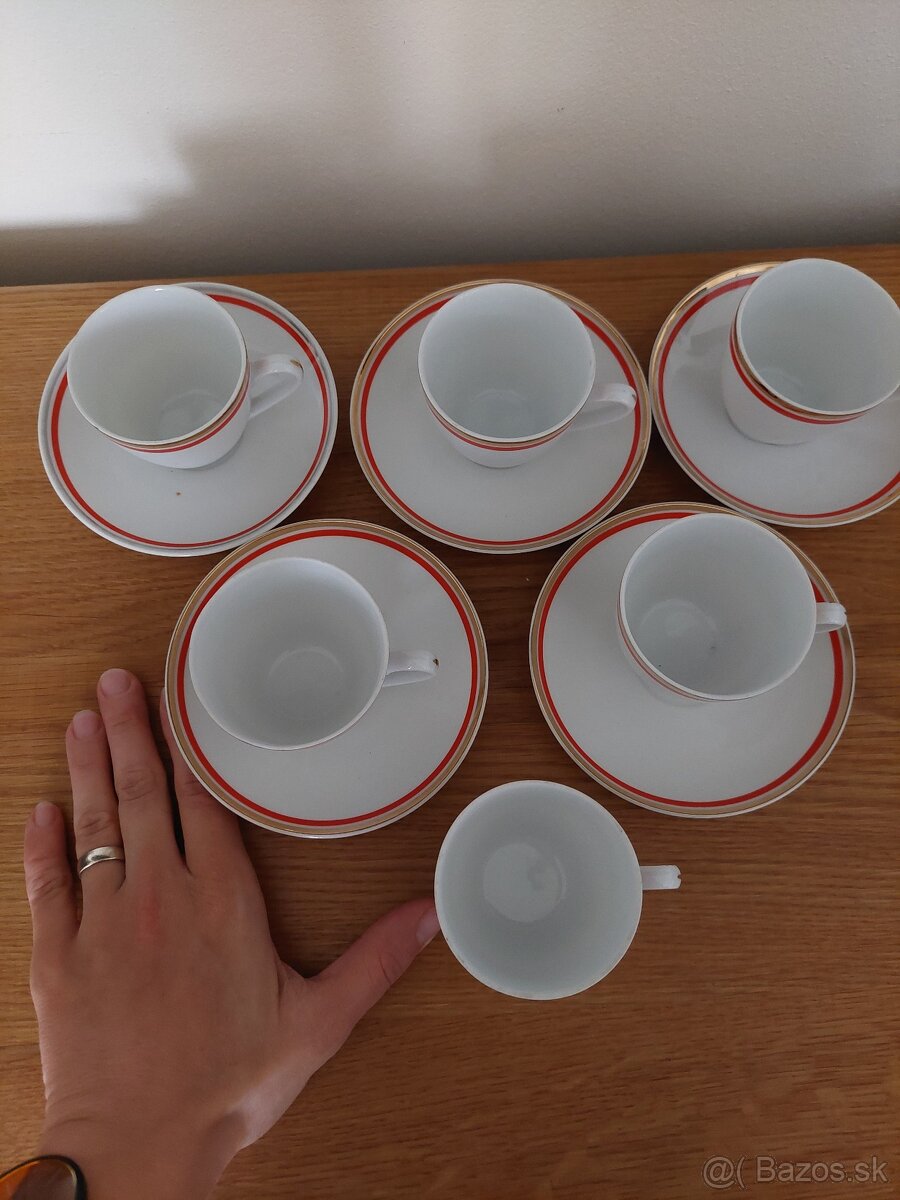 Šálky mokka 6 kusov Bohemia Czechoslovakia - 3