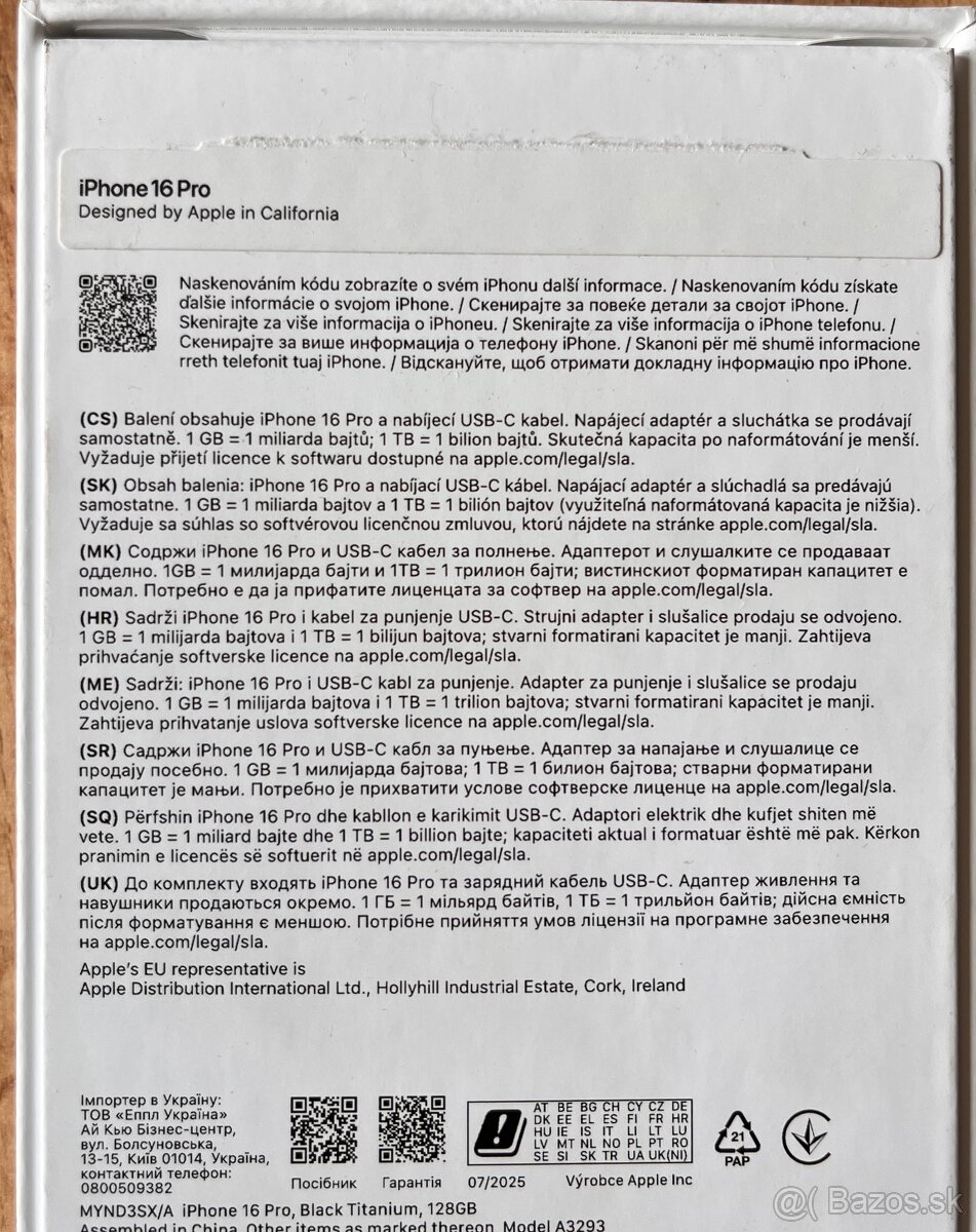 Predám Apple IPhone 16Pro 128GB - 3
