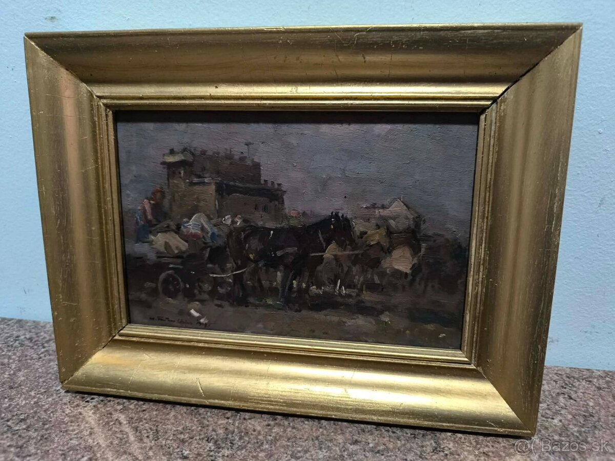 Farkaš Csallokoz Lorinc- stará olejomaľba - 3