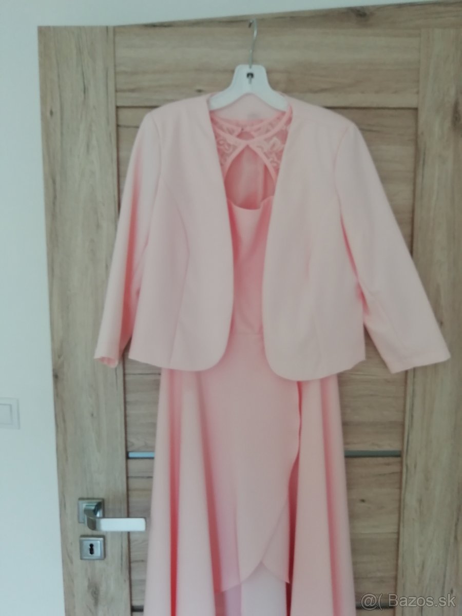 Marhuľkové asymetrické šaty XS, S s bolerkom - 3