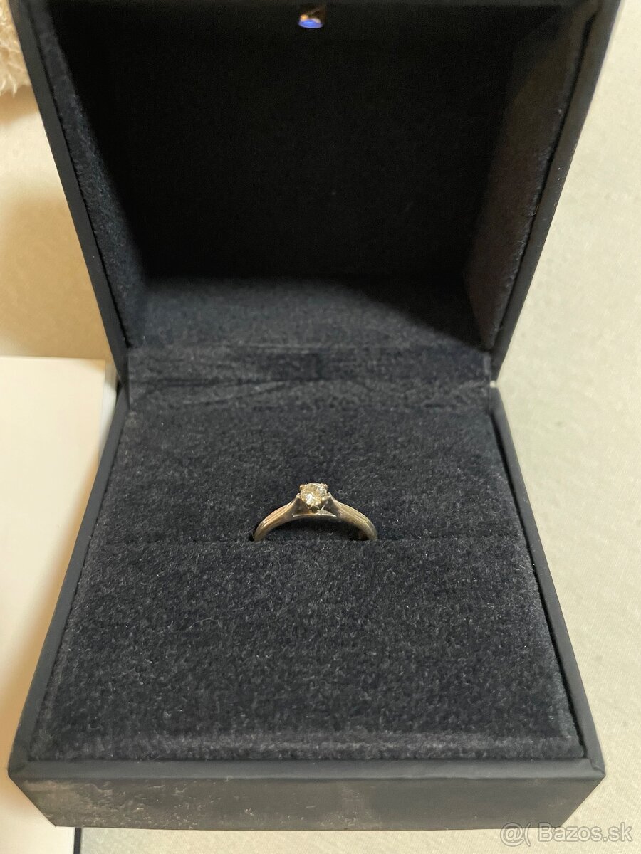 Diamantový prsteň s bielym zlatom - 3