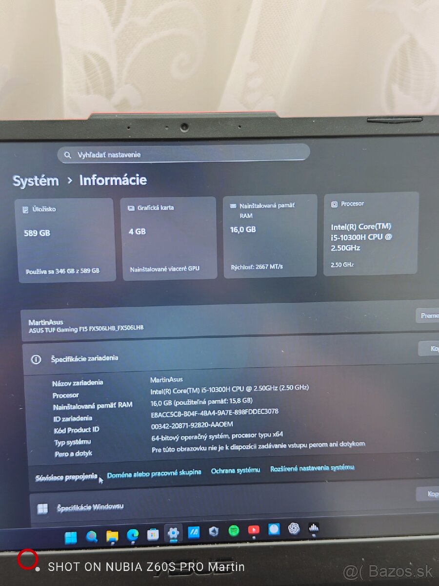 ASUS TUF GAMING F15 herný notebook - 3
