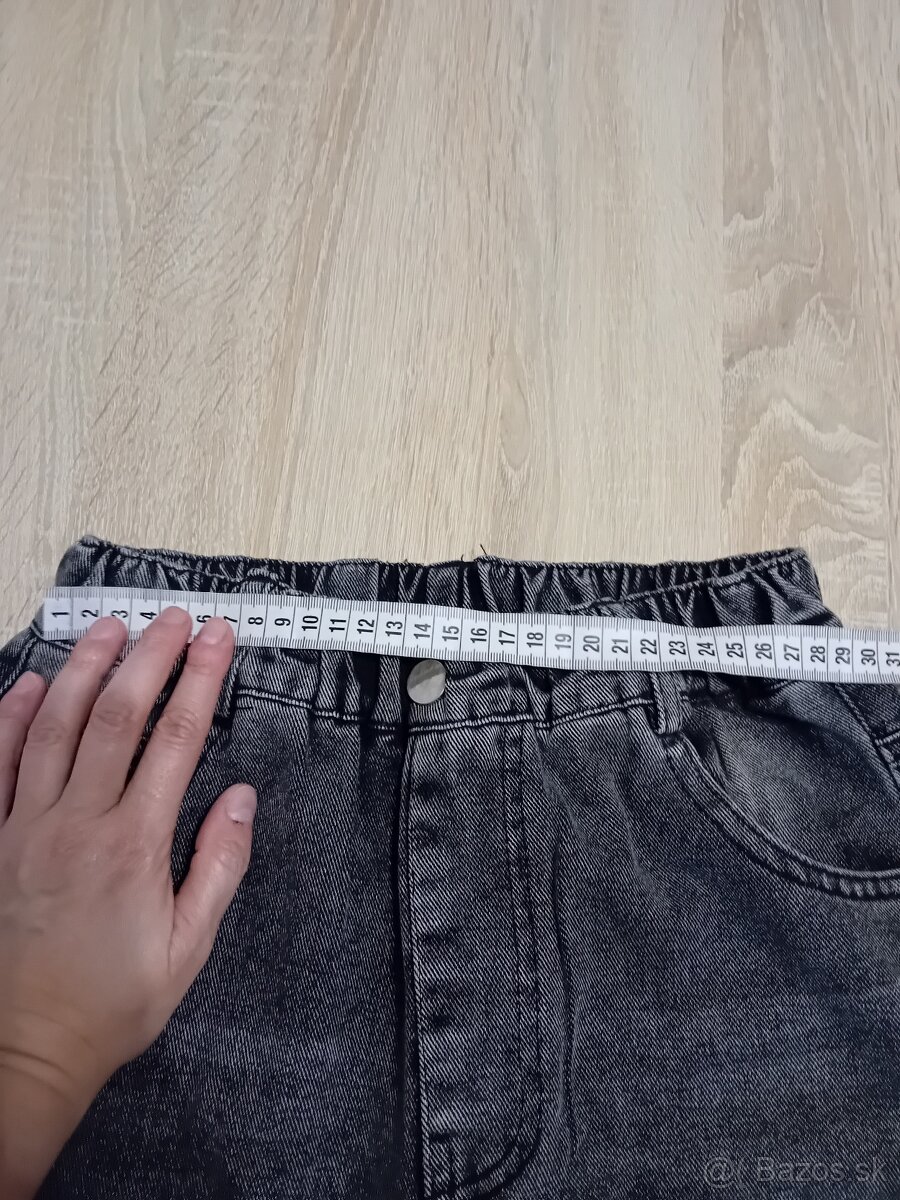 Dievčenské čierne široké rifle - 3