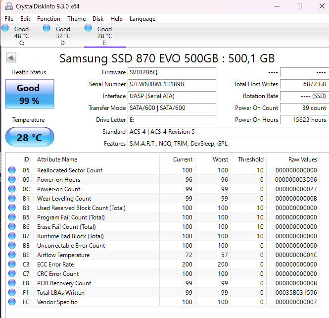 2,5" SSD disk SAMSUNG 870 EVO 500GB - 3