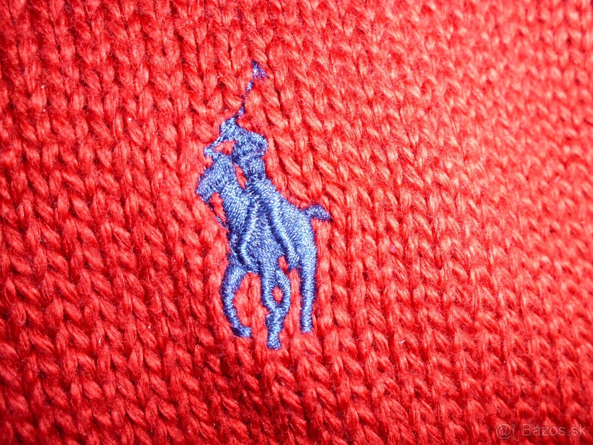 Ralph Lauren pánsky sveter tmavo červený 2XL - 3