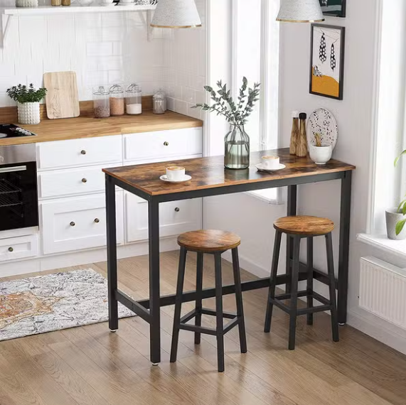 RED LIVING barové stoličky – set 2 ks, čierna/imitácia dreva - 3