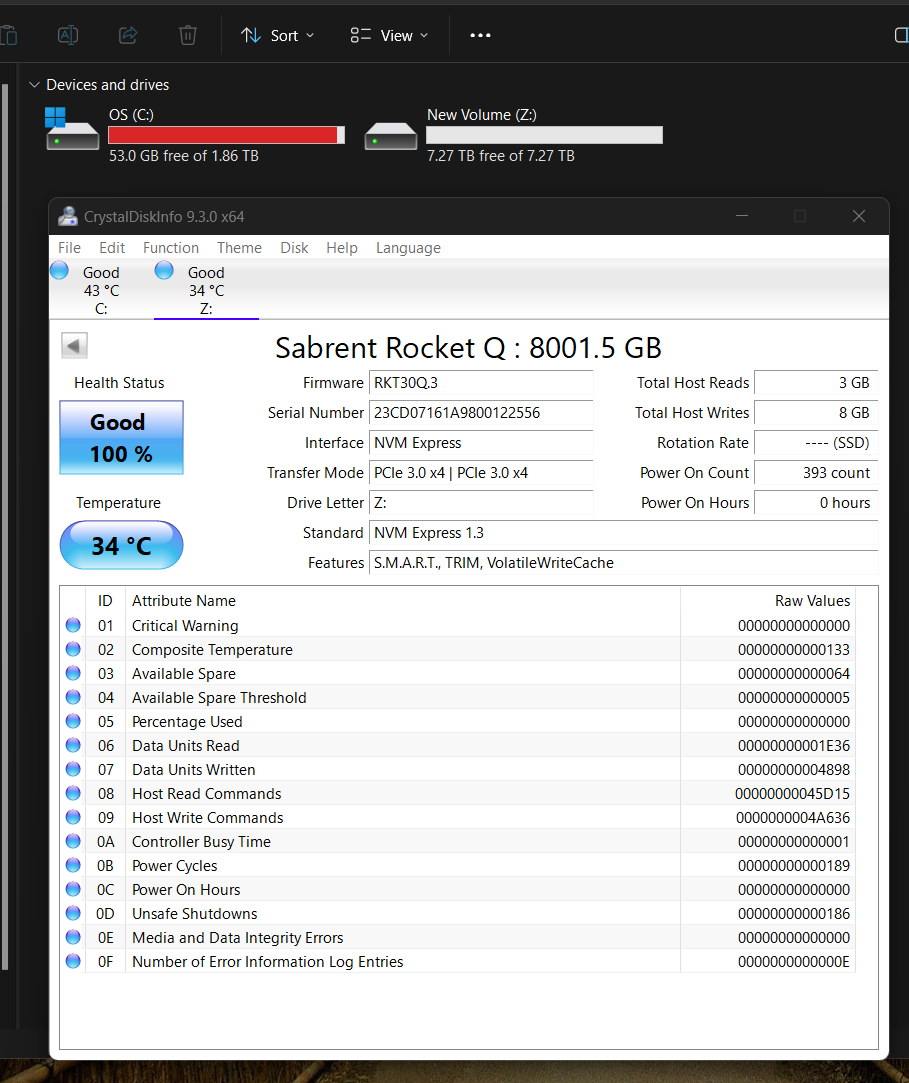 Sabrent Rocket Q 8TB M.2 Nvme SSD - novy - 3