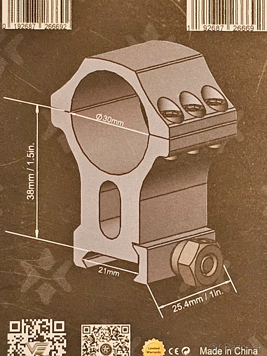 30mm krúžky na picatinny vysoké - 3