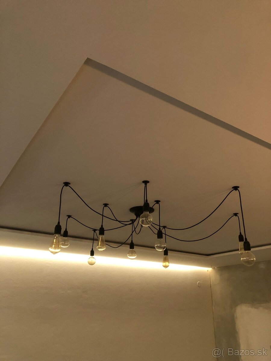 Luster čierny+10 Osram Edison žiaroviek LED, voliteľné umies - 3