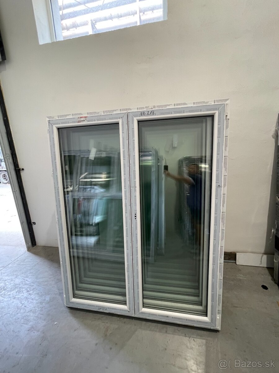 Plastové balkonové dvere 2-krídlové,biele,nové - 3