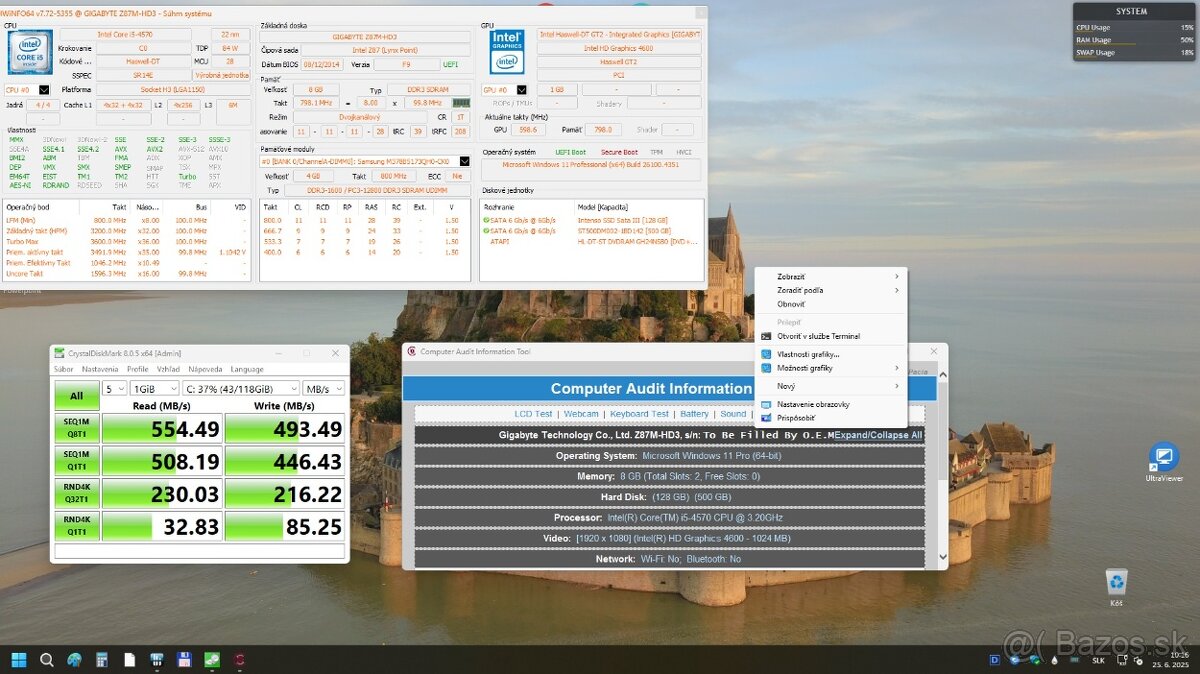 /Predaný/ PC i5-4570,8GB,128GB SSD 500GB HDD,WINDOWS 11 - 3