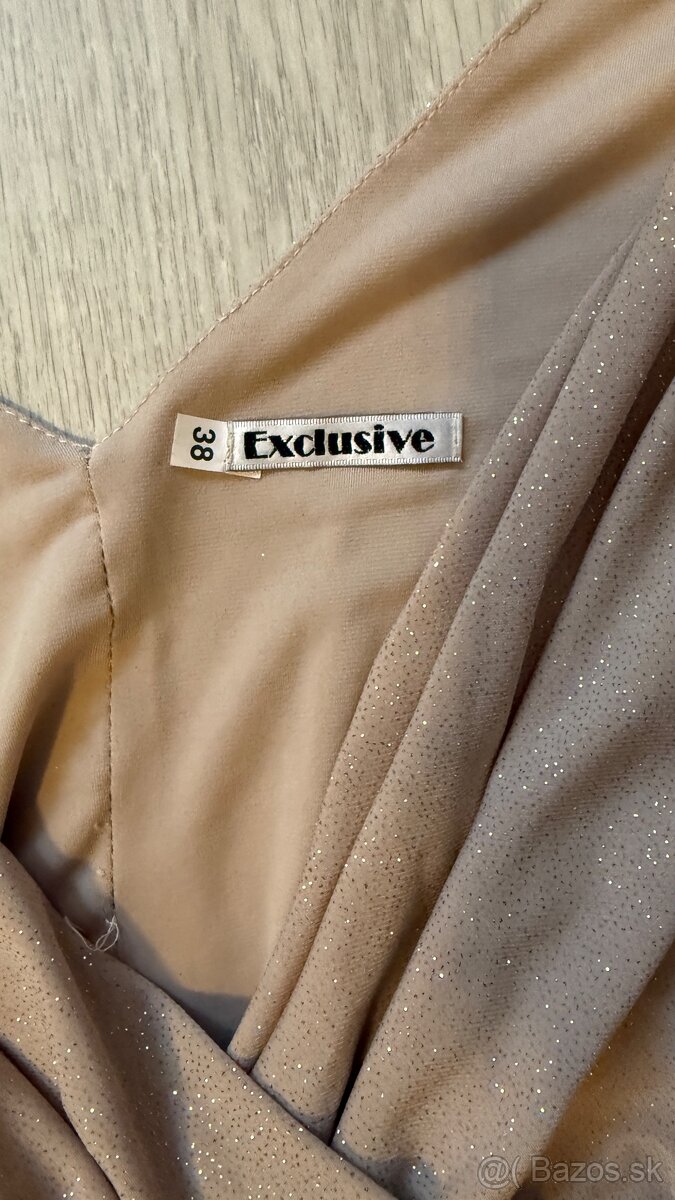 Zlaté spoločenské šaty dlhé - 3