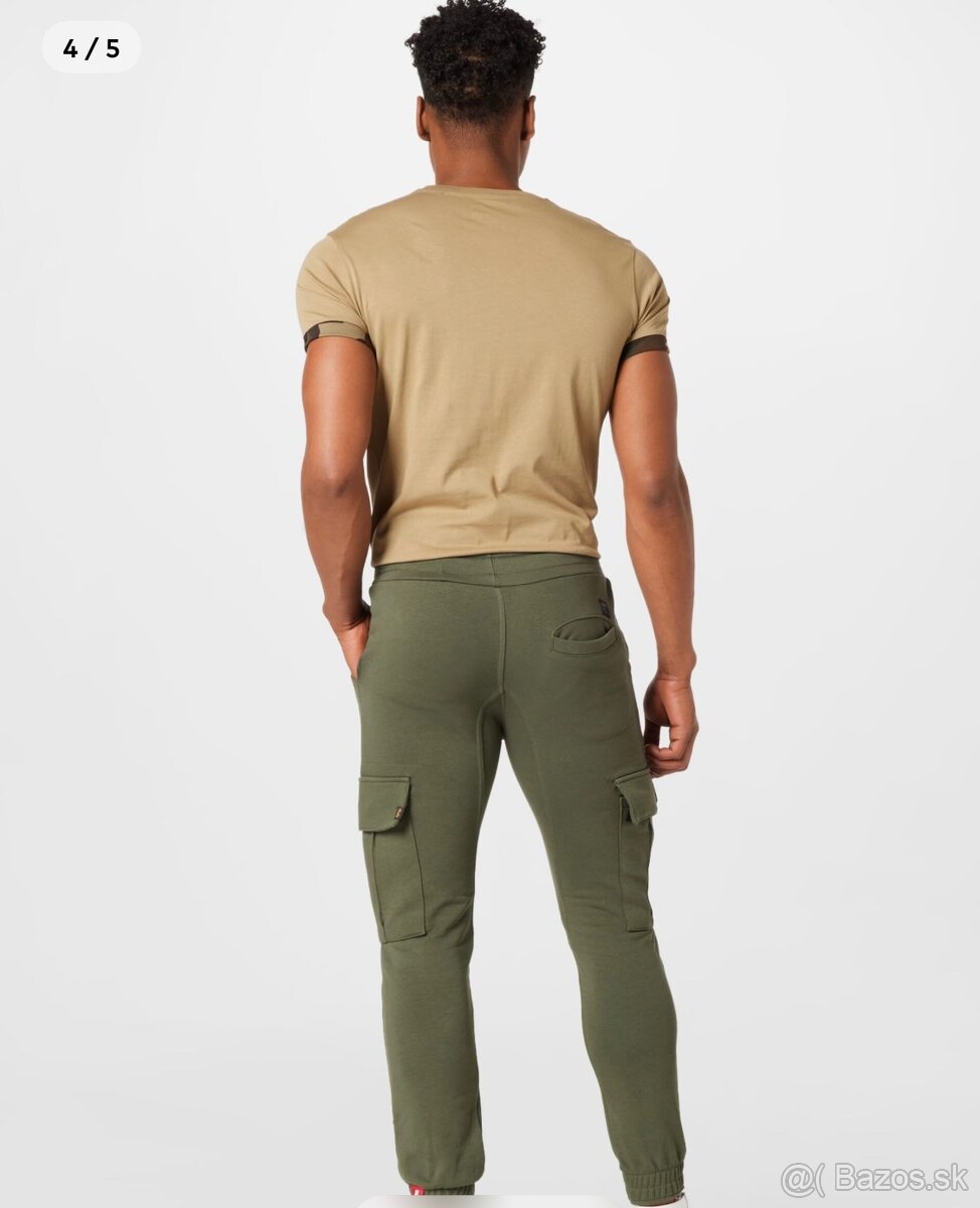 Alpha Industries Tepláky Terry Jogger farba olivová - 3