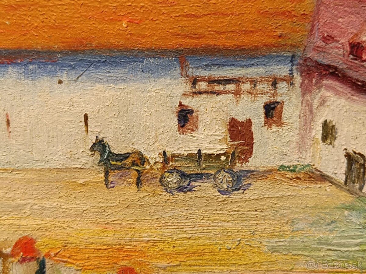 Obraz F. Plas, Statek, olej na plátně 68x98 - 3