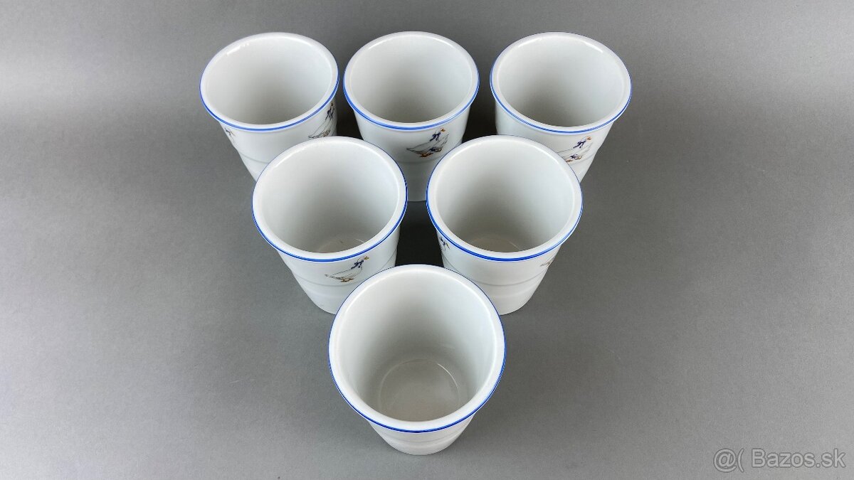 Pohár husi, s modrou linkou Moritz Zdekauer 6ks - 3