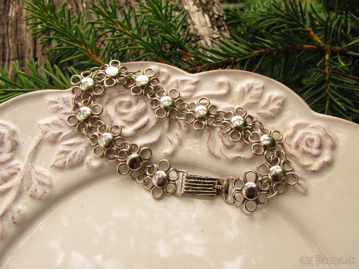 Starý dámsky strieborný náramok, Ag 900 - 3