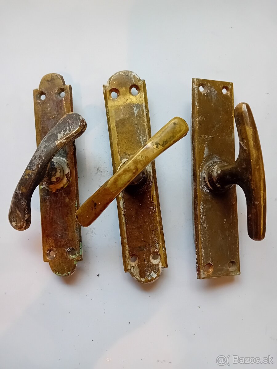 Staré mosadzné okenné kľučky - 3