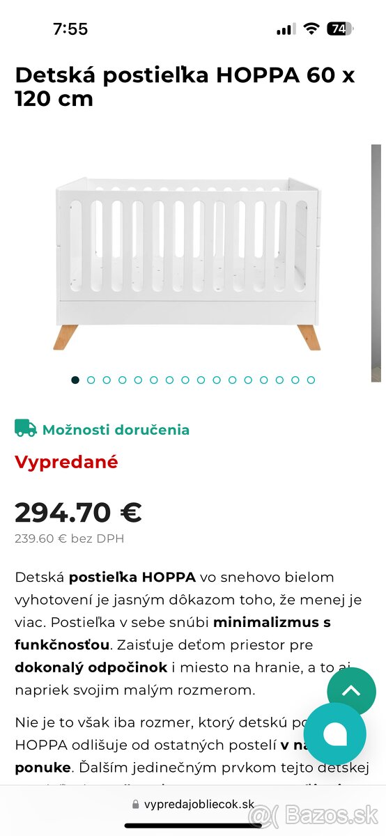 Detská postieľka HOPPA 60 x 120 cm - 3