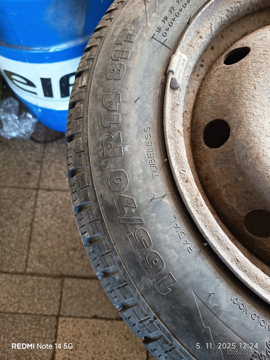 Zimné pneu + disky 165/70/14 - 3
