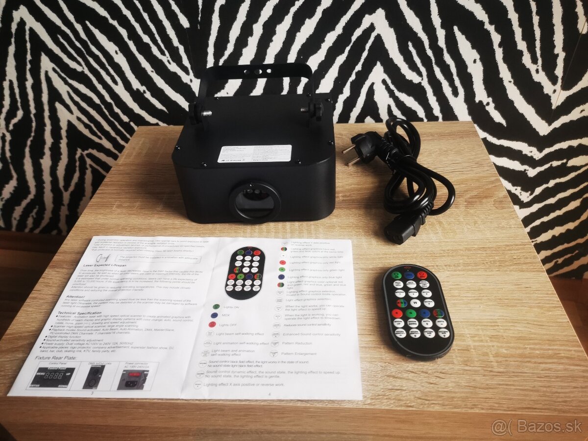 Laser animačný na diaľkové ovládanie, RGB plnofarebný - 3