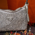 Nová kabelka PRADA reedition silver crystal bag - 3