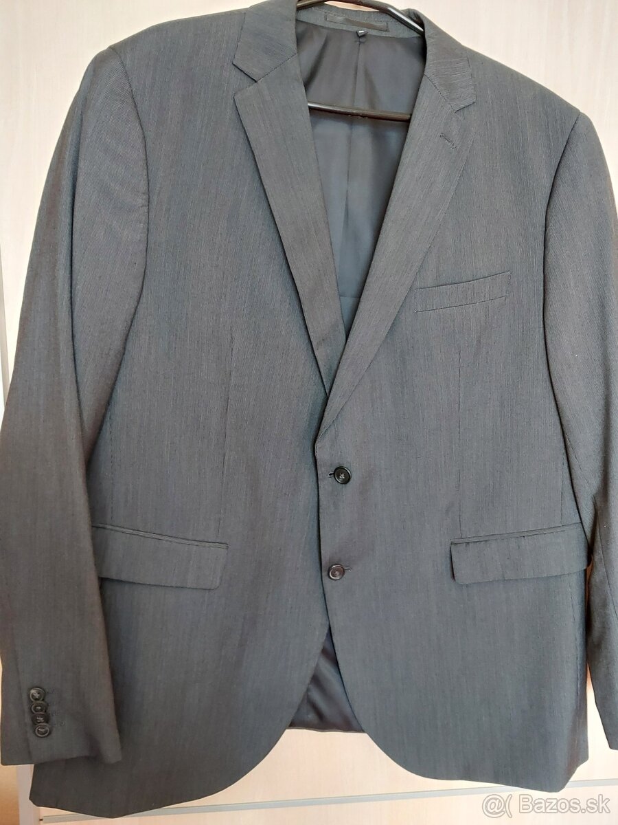 Pánsky oblek Antracit prúžok - 3