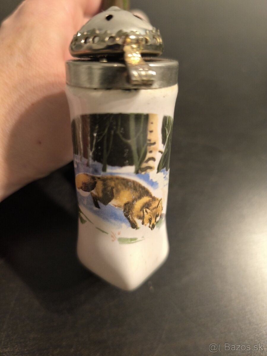 Porcelánová fajka s loveckým poľovníckym motívom - 3