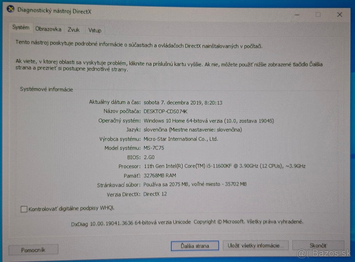RTX 3080TI I5 11600KF 32GB RAM Predám herný počítač. - 3