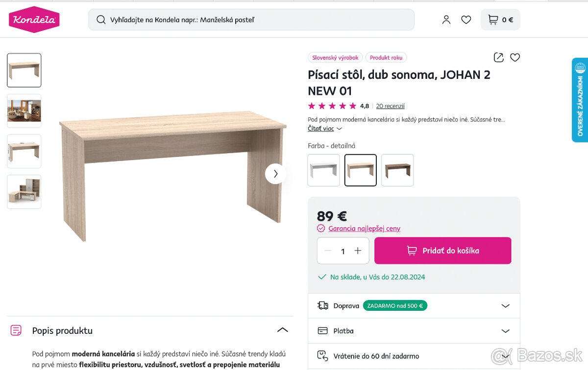 NOVÉ PÍSACIE STOLY 2KS - LEN SYMBOLICKÁ CENA ZA OBE - 3