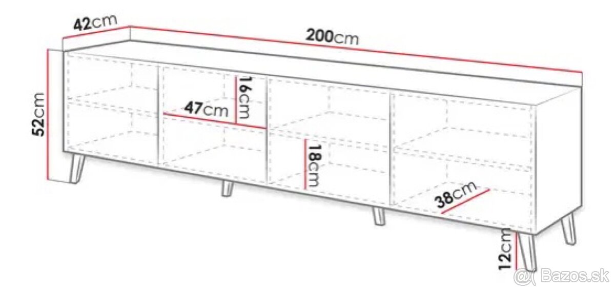 RTV STOLIK POD TV CIERNY - 3