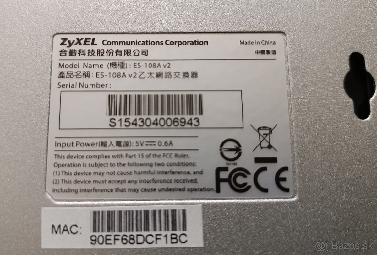 ⚡️ Switch 8x 100Mb Zyxel ES108A ⚡️ - 3