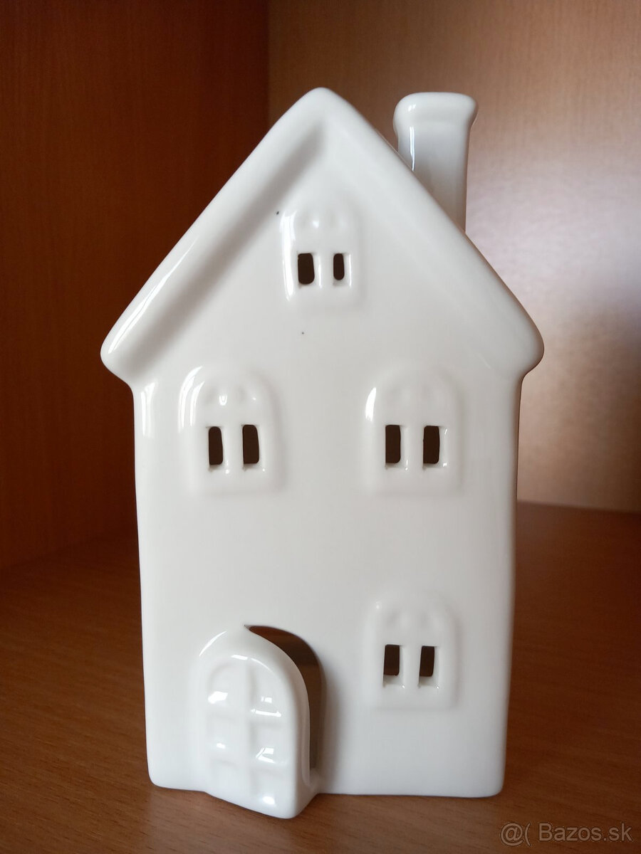 Keramický domček na čajovú sviečku 16x9x8 cm - 3
